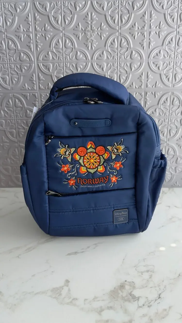 Disney Parks Lug Epcot World Showcase Norway Hopper Shorty Backpack Blue NWT